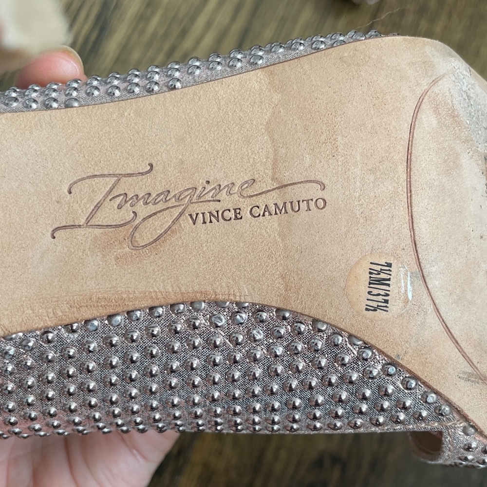 Vince Camuto Pink Studded Heels - Picture 2 of 8